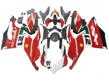 Carena Moto Ducati Panigale V2 2020-2024 - Bianco Rosso Verde Nero Opaco Corse 21