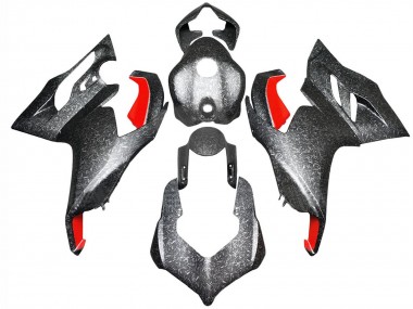 Carena Moto Ducati Panigale V2 2020-2024 - Nero Forgiato Fibra di Carbonio Stile Rosso