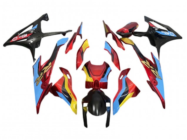 Carena Moto BMW S1000RR 2019-2022 - Azzurro Chiaro Rosso Oro