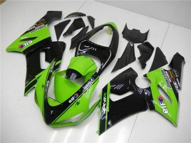 Carena Moto Kawasaki ZX6R 2005-2006 - Verde Nero Lucido Elf