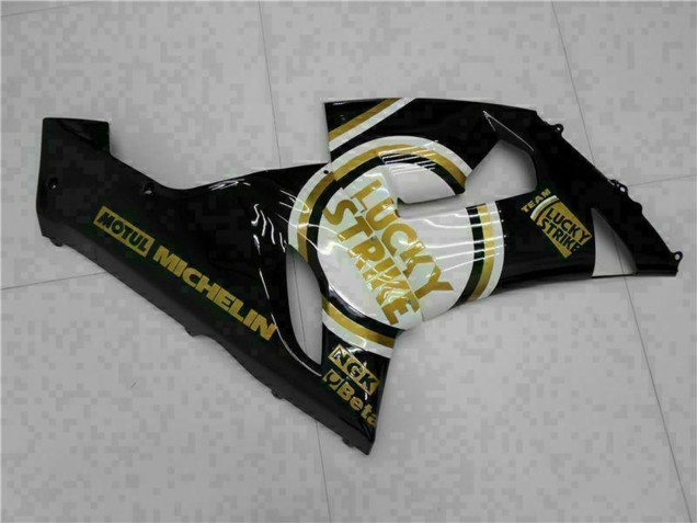 Carena Moto Kawasaki ZX6R 2005-2006 - Nero Lucido Bianco Oro Lucky Strike