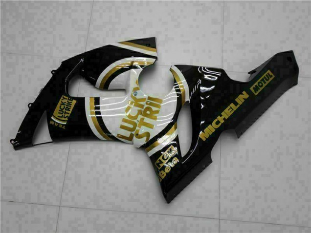 Carena Moto Kawasaki ZX6R 2005-2006 - Nero Lucido Bianco Oro Lucky Strike