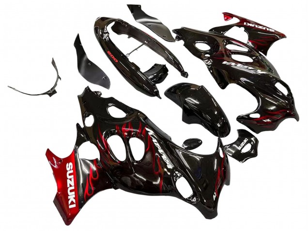 Carena Moto Suzuki GSX600F/GSX750F 2004-2006 - Nero Lucido Rosso Fiamma