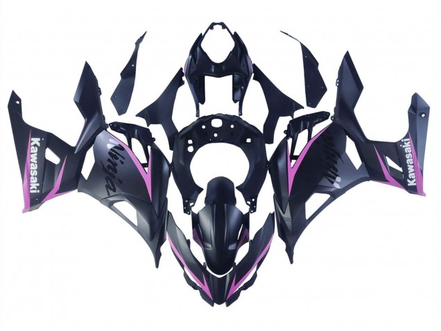 Carena Moto Kawasaki Ninja 400 2018-2024 - Nero Opaco Rosa