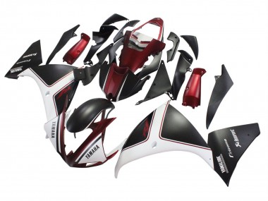 Carena Moto Yamaha YZF 1000 R1 2009-2011 - Rosso Bianco Nero Opaco