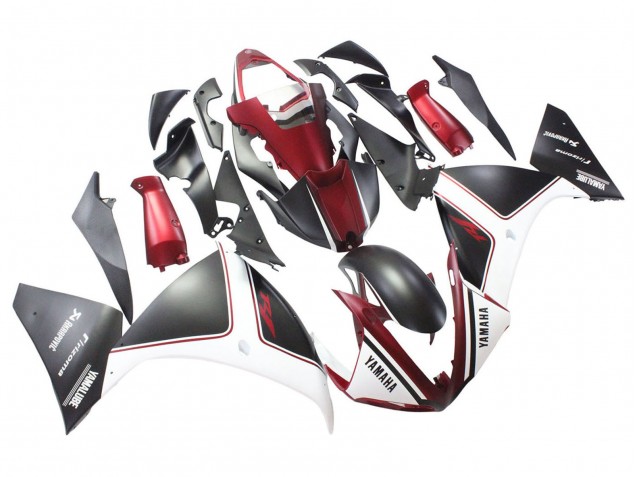 Carena Moto Yamaha YZF 1000 R1 2009-2011 - Rosso Bianco Nero Opaco