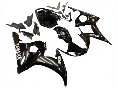 Carena Moto Yamaha YZF R6 2003-2004 - Nero Lucido Bianco Decals
