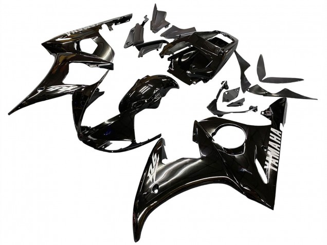 Carena Moto Yamaha YZF R6 2003-2004 - Nero Lucido Bianco Decals