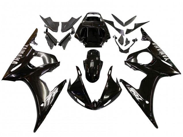 Carena Moto Yamaha YZF R6 2003-2004 - Nero Lucido Bianco Decals