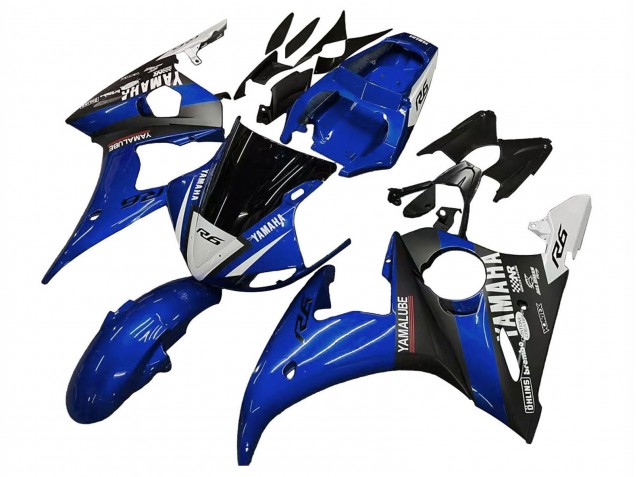 Carena Moto Yamaha YZF R6 2003-2004 - Blu Bianco Nero Lucido Yamalube