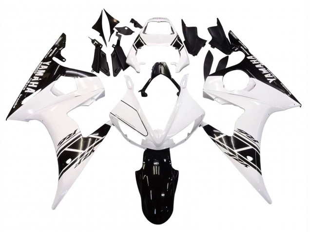 Carena Moto Yamaha YZF R6S 2006-2009 - Bianco Nero Lucido