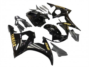 Carena Moto Yamaha YZF R6 2003-2004 - Nero Lucido Oro Decals