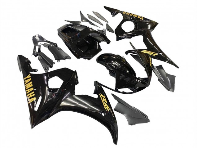 Carena Moto Yamaha YZF R6 2003-2004 - Nero Lucido Oro Decals
