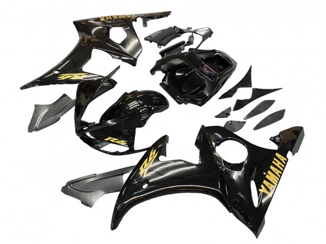 Carena Moto Yamaha YZF R6 2003-2004 - Nero Lucido Oro Decals