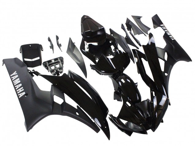 Carena Moto Yamaha YZF 600 R6 2006-2007 - Nero Lucido Nero Opaco