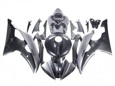 Carena Moto Yamaha YZF 600 R6 2008-2016 - Grigio Nero Fibra di Carbonio Stile