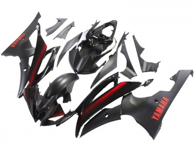 Carena Moto Yamaha YZF 600 R6 2008-2016 - Nero Lucido Nero Opaco Rosso Banda