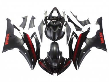 Carena Moto Yamaha YZF 600 R6 2008-2016 - Nero Lucido Nero Opaco Rosso Banda