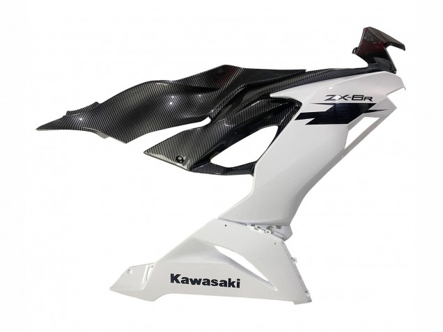Carena Moto Kawasaki ZX6R 2019-2022 - Bianco Nero Fibra di Carbonio