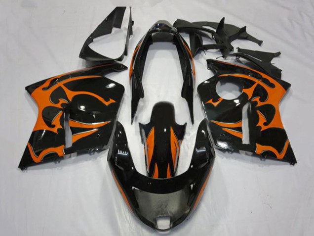 Carena Moto Honda CBR1100XX Blackbird 1996-2007 - Nero Lucido Arancia Fiamma
