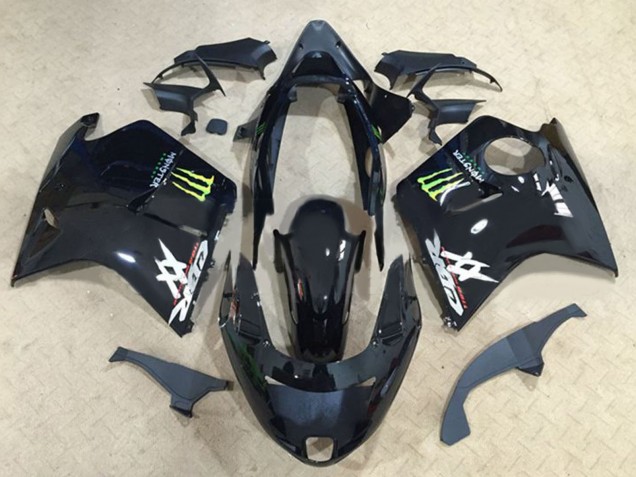 Carena Moto Honda CBR1100XX Blackbird 1996-2007 - Nero Lucido Verde Mostro