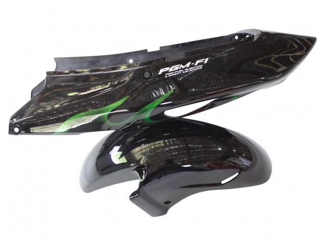 Carena Moto Honda CBR1100XX Blackbird 1996-2007 - Nero Lucido Verde Fiamma