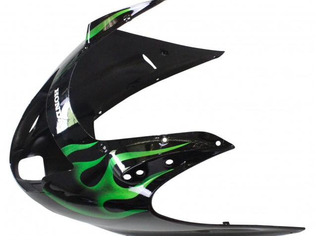 Carena Moto Honda CBR1100XX Blackbird 1996-2007 - Nero Lucido Verde Fiamma