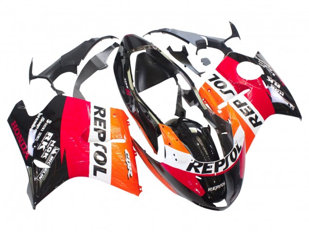 Carena Moto ABS Honda CBR1100XX Blackbird 1996-2007 - Arancia Bianco Rosso Nero Lucido Repsol