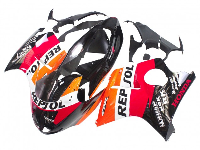 Carena Moto ABS Honda CBR1100XX Blackbird 1996-2007 - Arancia Bianco Rosso Nero Lucido Repsol
