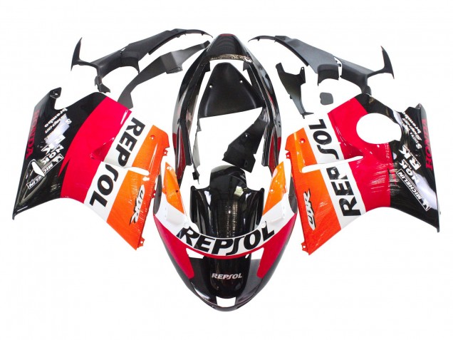 Carena Moto ABS Honda CBR1100XX Blackbird 1996-2007 - Arancia Bianco Rosso Nero Lucido Repsol