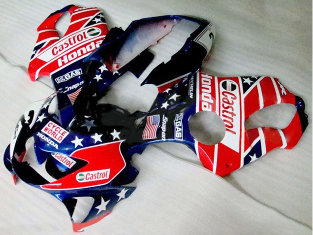 Carena Moto Honda CBR600 F4 1999-2000 - Rosso Bianco Blu Nero Lucido Stella Castrol