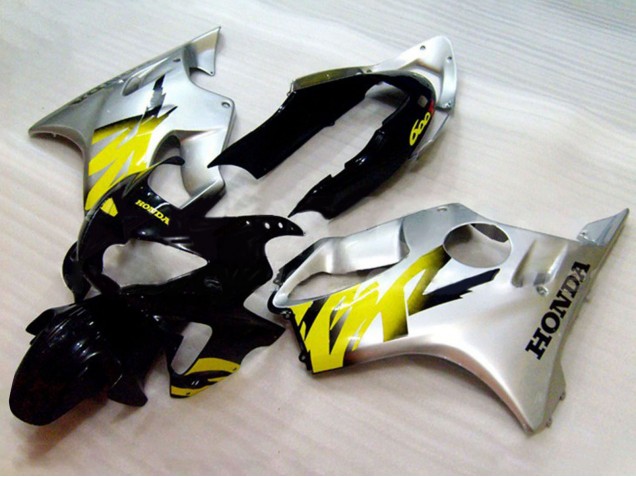 Carena Moto Honda CBR600 F4 1999-2000 - Argento Giallo Nero Lucido