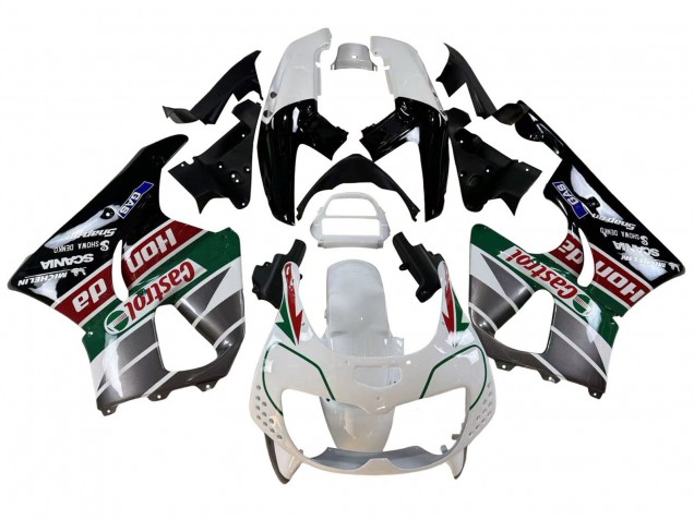 Carena Moto Honda CBR900RR 893 1996-1997 - Bianco Verde Grigio Nero Lucido Castrol