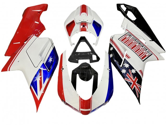 Carena Moto Ducati 848/1098/1198 2007-2014 - Bianco Rosso Blu Nero Lucido
