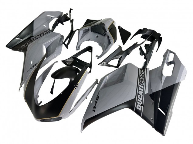 Carena Moto Ducati 848 2007-2014 - Argento Oro Nero Opaco