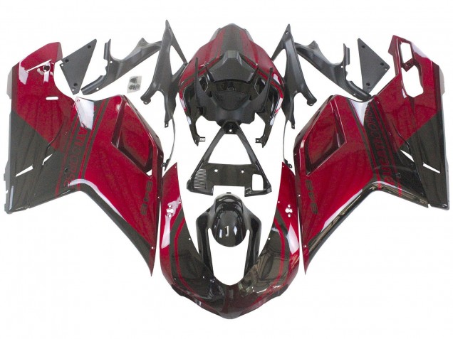 Carena Moto Ducati 848 2007-2014 - Rosso Nero Lucido