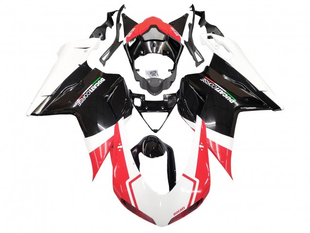 Carena Moto Ducati 848/1098/1198 2007-2014 - Bianco Rosso Nero Lucido