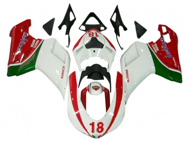 Carena Moto Ducati 848/1098/1198 2007-2014 - Bianco Rosso Verde 18