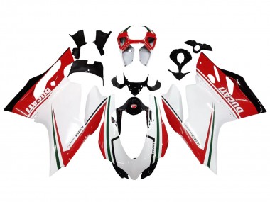Carena Moto Ducati 1199 2011-2014 - Bianco Rosso Verde Nero Lucido