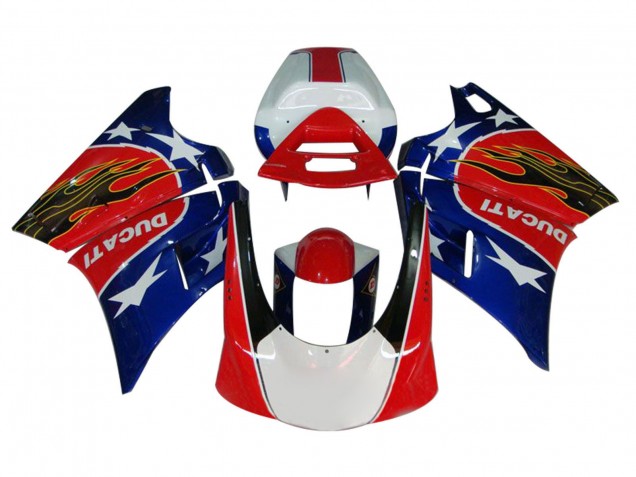 Carena Moto Ducati 748/916/996/998 1993-2005 - Bianco Rosso Blu Nero Lucido Fiamma