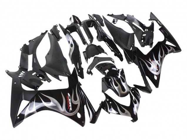 Carena Moto Honda CBR500R 2013-2015 - Nero Lucido Argento Fiamma
