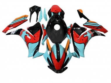 Carena Moto Honda CBR1000RR 2012-2016 - Rosso Azzurro Chiaro Nero Lucido