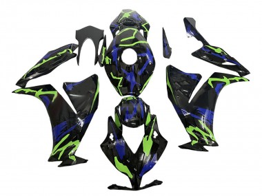 Carena Moto Honda CBR1000RR 2012-2016 - Verde Blu Nero Lucido