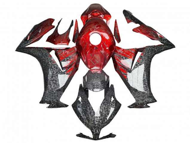 Carena Moto Honda CBR1000RR 2012-2016 - Rosso Nero Forgiato Fibra di Carbonio