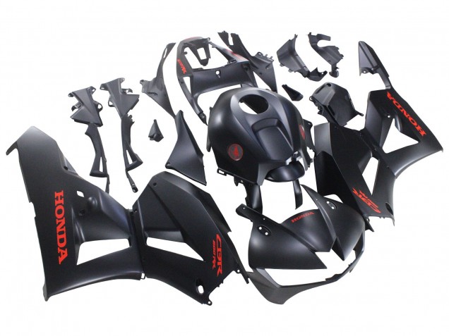 Carena Moto Honda CBR600RR 2013-2023 - Nero Opaco Rosso Decals