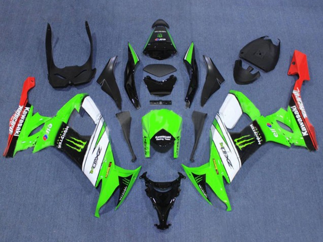 Carena Moto Kawasaki ZX10R 2008-2010 - Verde Bianco Rosso Nero Mostro