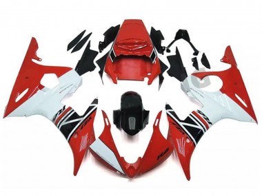 Carena Moto Yamaha YZF R6 2003-2004 - Rosso Bianco Nero Lucido