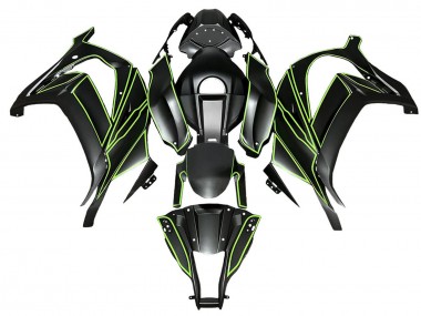 Carena Moto Kawasaki ZX10R 2008-2010 - Nero Opaco Verde Linea
