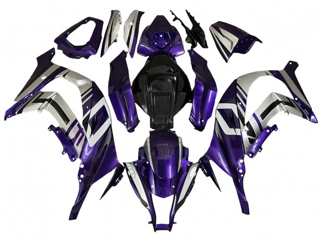 Carena Moto Kawasaki ZX10R 2008-2010 - Viola Argento Nero