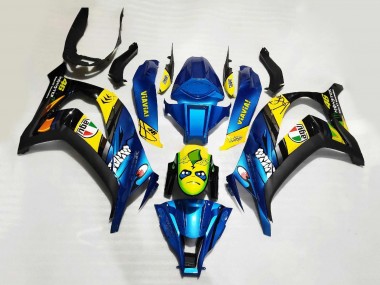Carena Moto Kawasaki ZX10R 2008-2010 - Blu Giallo Nero Squalo